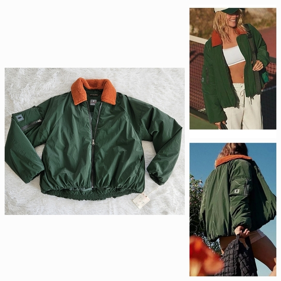 FP Movement by Free People Jackets & Blazers - Free People Outpost Bomber Jacket Lush Pine Combo